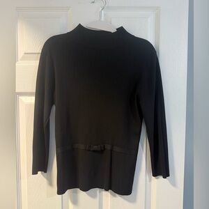 Ziani Couture - Black Long Sleeve Top - Bow - Medium